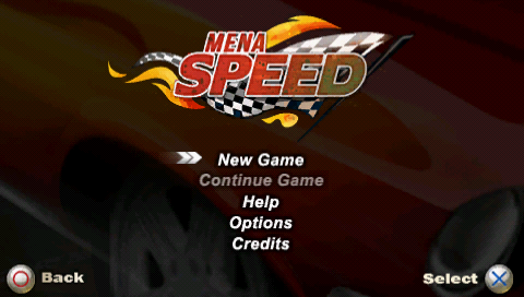 Speed [UMD] title screen for PSP
